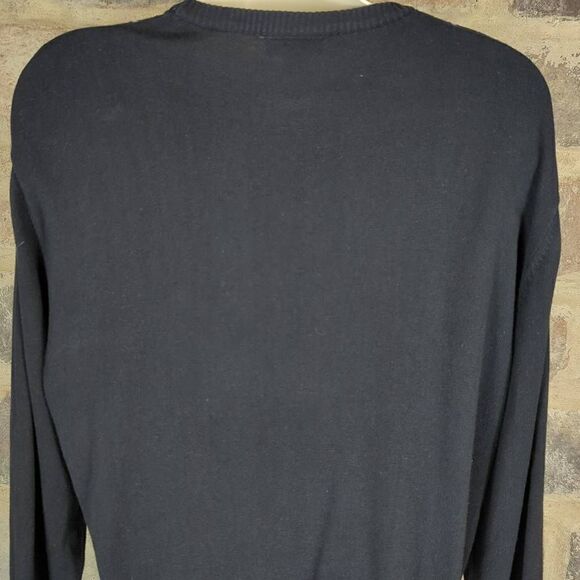 Pronto Uomo Sweater Men's Size XL Black‎ Stripes Textured Lightweight Cosby 80's - Picture 7 of 13